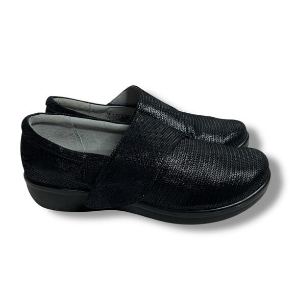 Alegria Lauryn Black Leather Metallic Loafer Shoes US 9.5/10 EU 40 Size QIN-870 - Picture 1 of 10